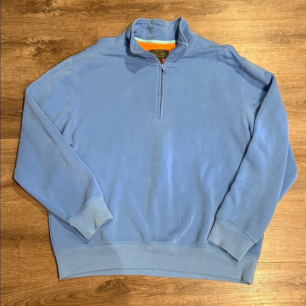 Orvis Men’s Blue Quarter Zip Sweatshirt Size L